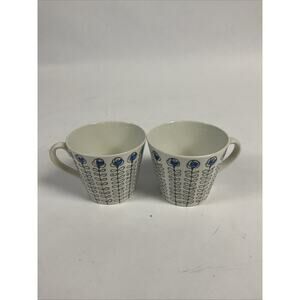 Arthur Percy Porcelain Teacups Flower Design Blue